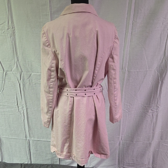 Ruff Hewn Light Pink Women's Trench Coat - Picture 4 of 6